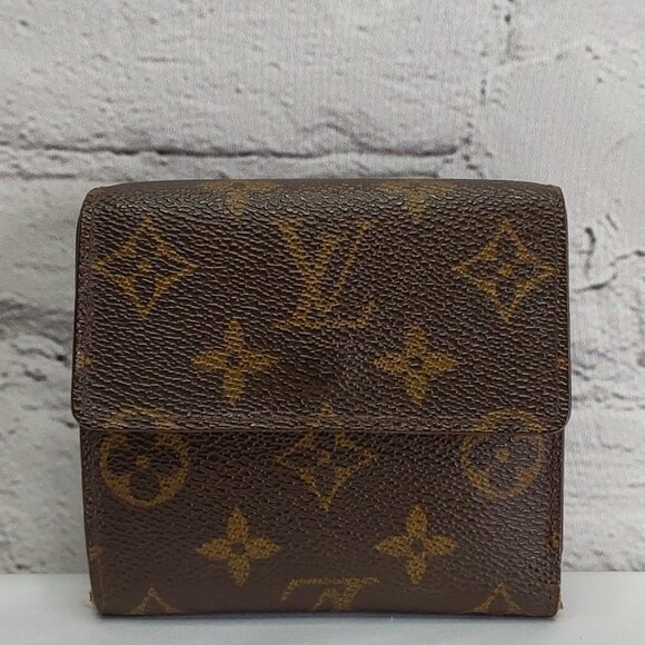 LOUIS VUITTON 'ELISE' MONOGRAM COMPACT WALLET SNAP-COIN POCKET - Picture 4 of 16